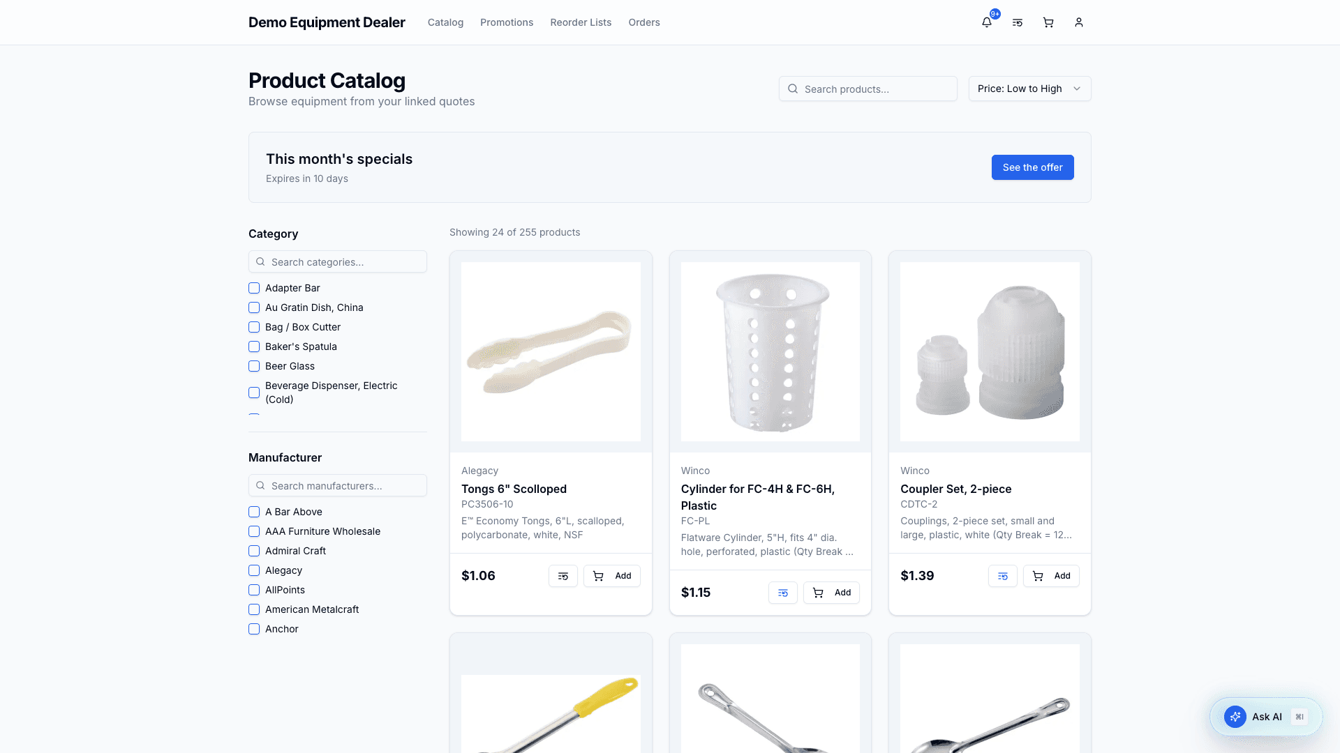 Buyer catalog