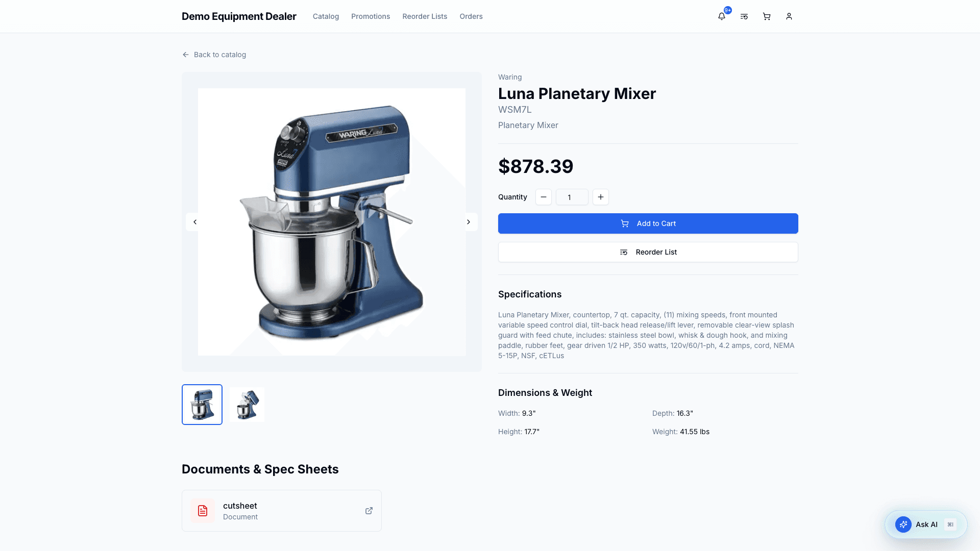 Buyer product detail