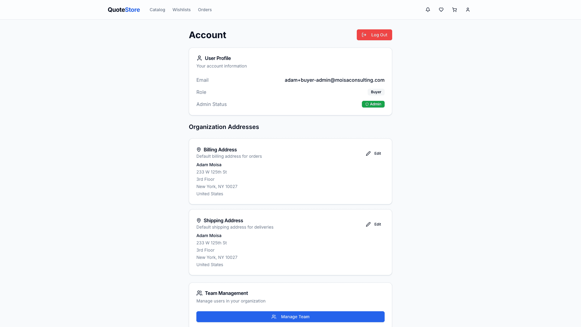 Buyer account