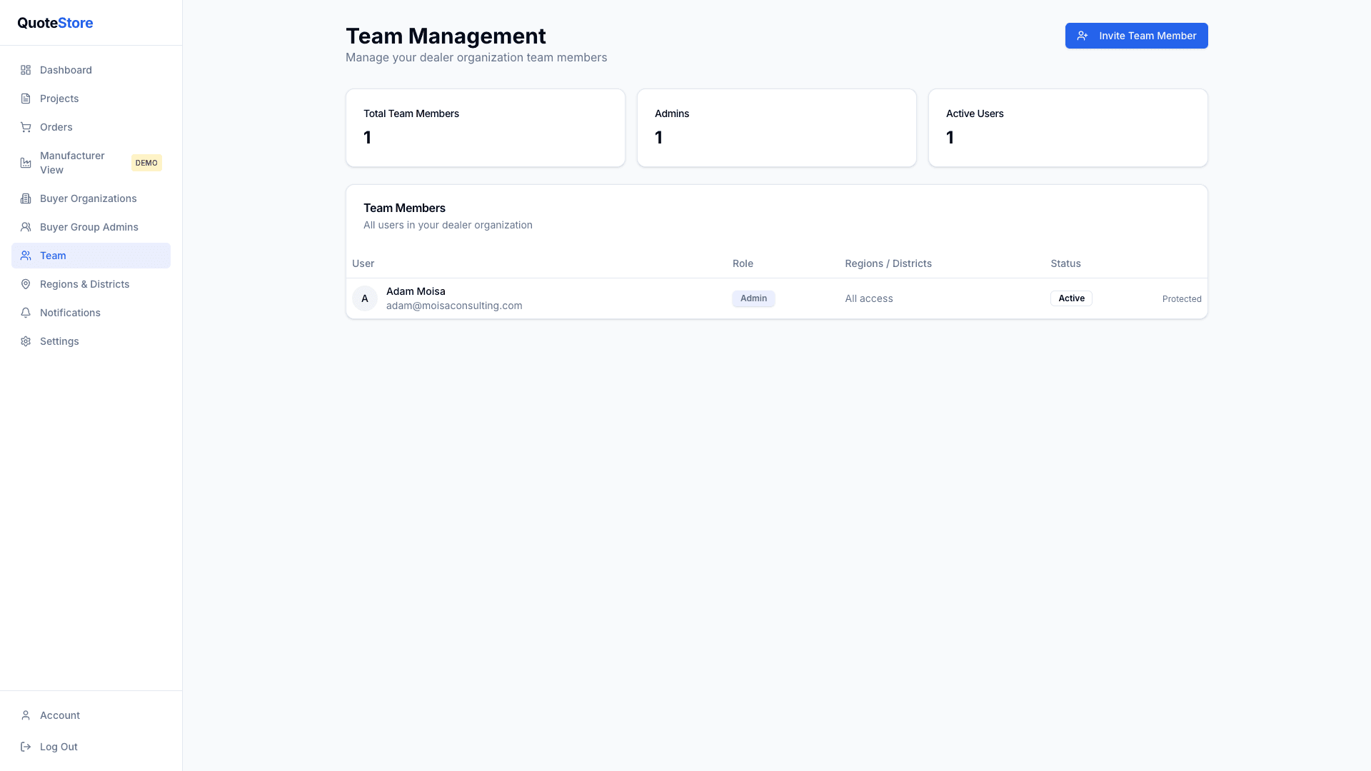 Dealer team management